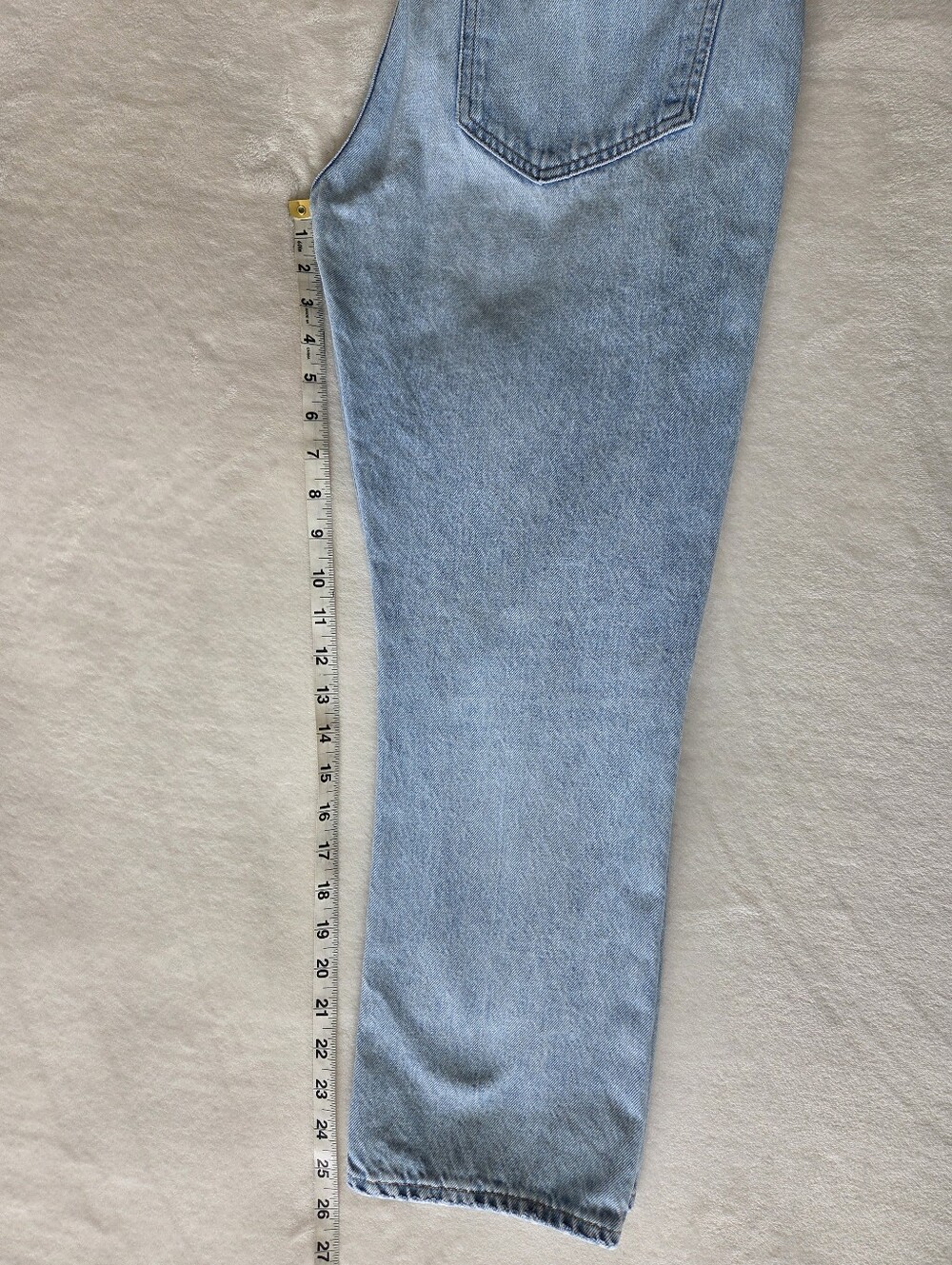 AGOLDE Riley Distressed High Rise Straight Crop Light Wash Denim Size 29 - Picture 13 of 15